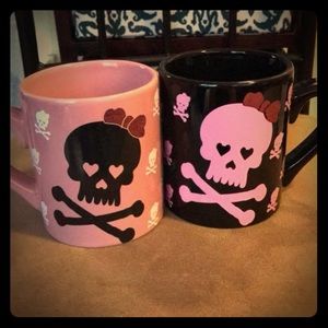 Set of 2 Skull Coffee Mugs